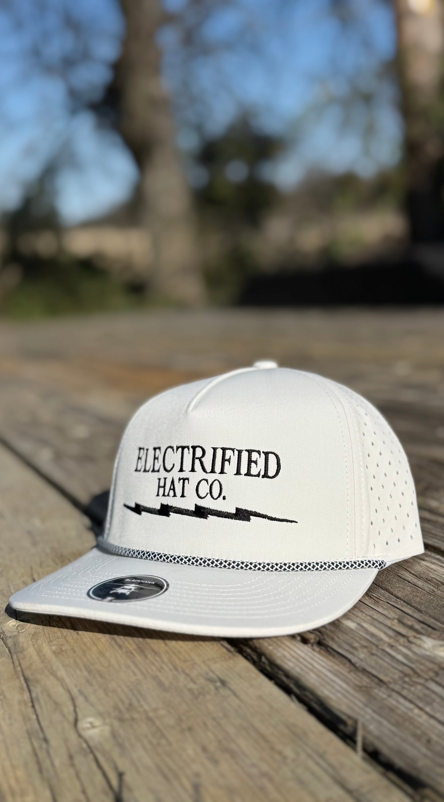 Electrified perforated rope hat